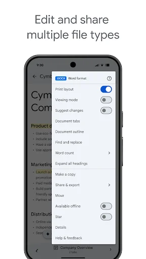 لقطة شاشة 2 لتطبيق Google Docs