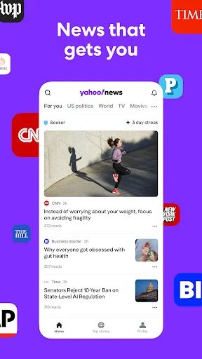 لقطة شاشة 1 لتطبيق Yahoo News: Daily News For You