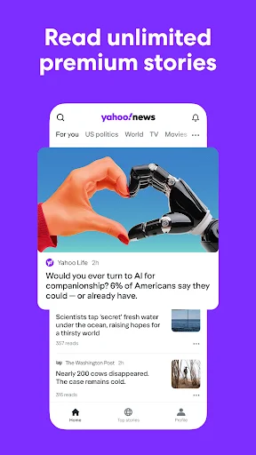 لقطة شاشة 2 لتطبيق Yahoo News: Daily News For You