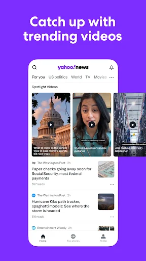 لقطة شاشة 3 لتطبيق Yahoo News: Daily News For You