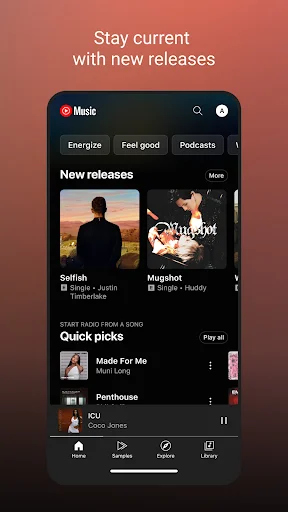 لقطة شاشة 2 لتطبيق YouTube Music